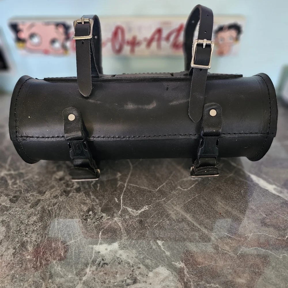 Leatherworks Inc. 100 Leather Motorcycle Tool Bag - Studded Black
